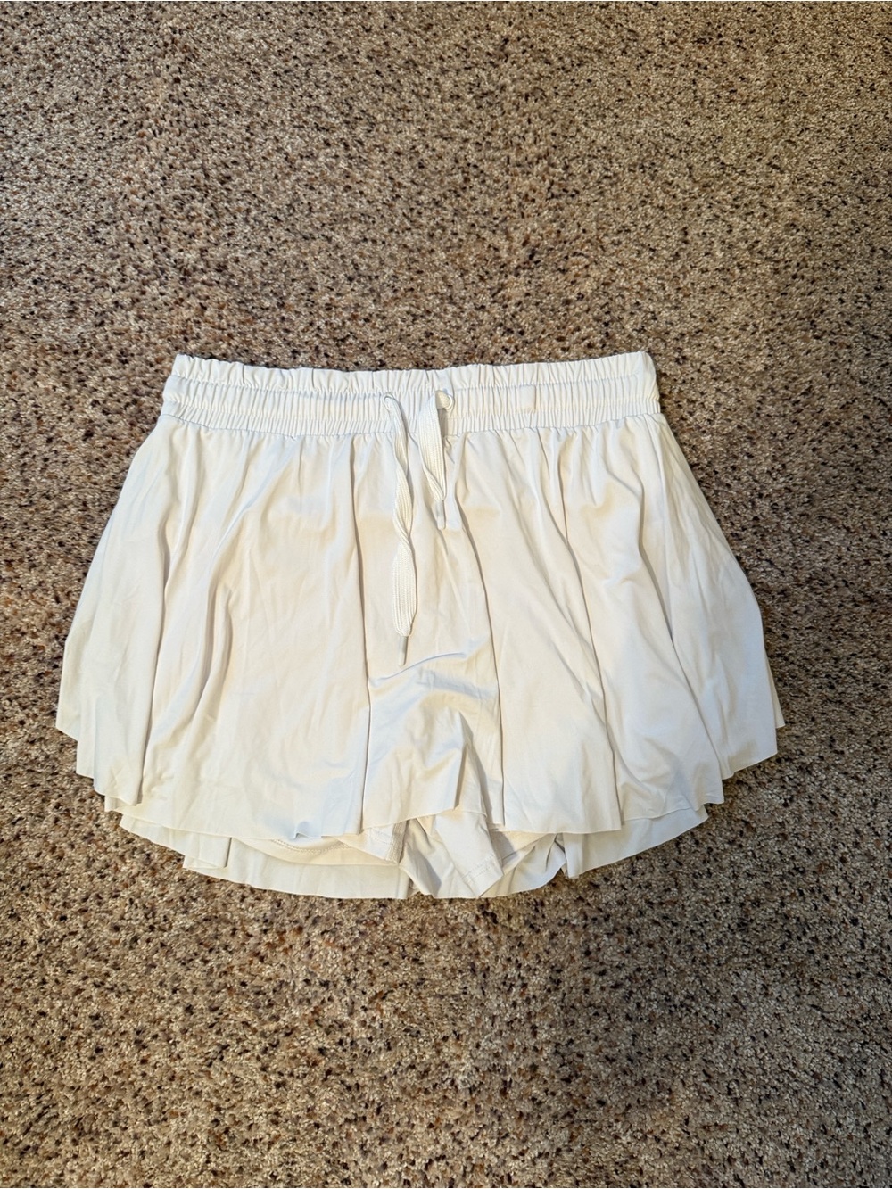 ARULA White Layered Athletic Drawstring Shorts